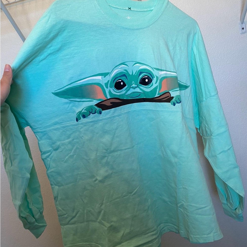 Disney Parks Star Wars The Mandalorian Baby Yoda Spirit Jersey Pullover Shirt S
